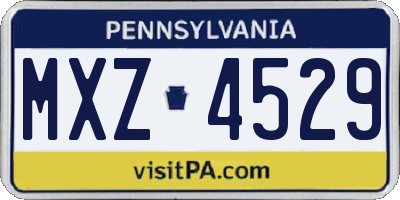 PA license plate MXZ4529