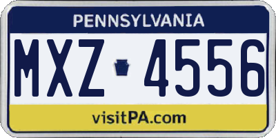 PA license plate MXZ4556