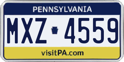 PA license plate MXZ4559