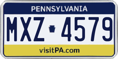 PA license plate MXZ4579
