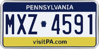 PA license plate MXZ4591
