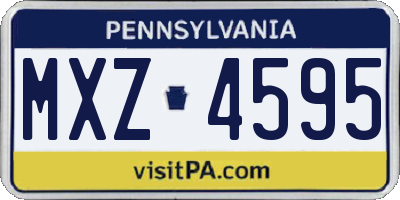 PA license plate MXZ4595