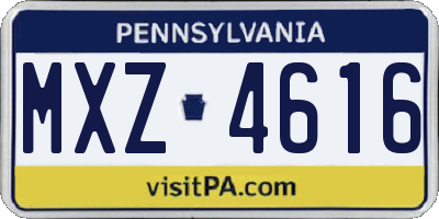 PA license plate MXZ4616