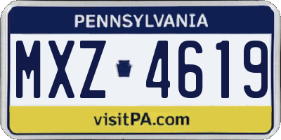 PA license plate MXZ4619