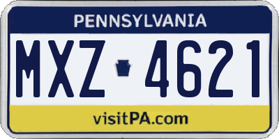 PA license plate MXZ4621