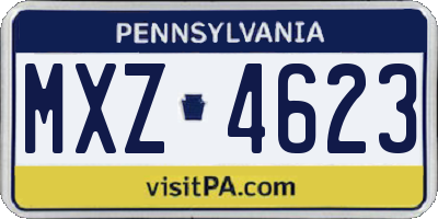 PA license plate MXZ4623