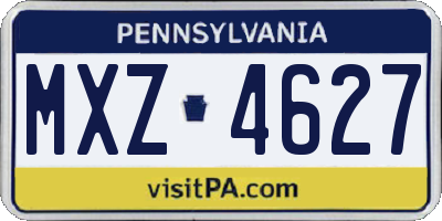 PA license plate MXZ4627
