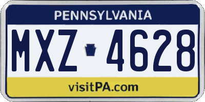 PA license plate MXZ4628