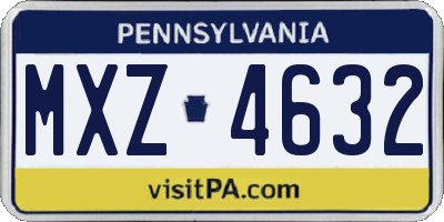 PA license plate MXZ4632