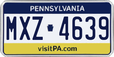 PA license plate MXZ4639