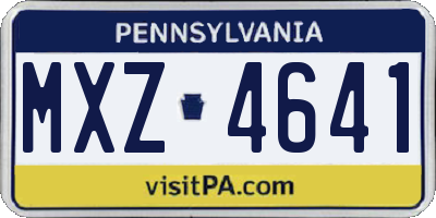 PA license plate MXZ4641