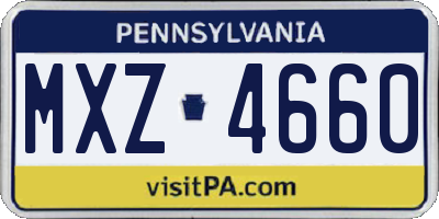 PA license plate MXZ4660