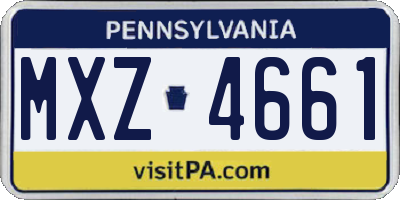 PA license plate MXZ4661