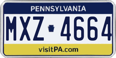 PA license plate MXZ4664