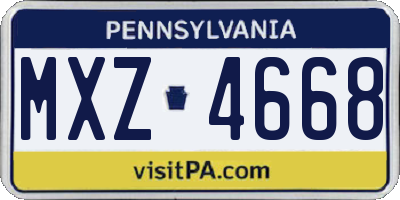 PA license plate MXZ4668