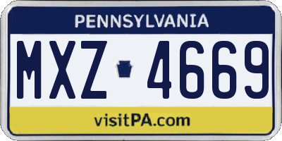 PA license plate MXZ4669