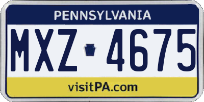 PA license plate MXZ4675