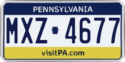 PA license plate MXZ4677