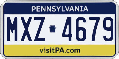 PA license plate MXZ4679