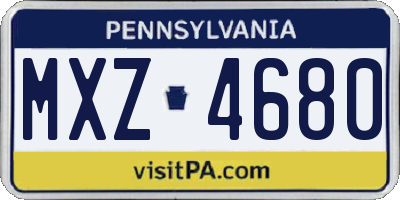 PA license plate MXZ4680