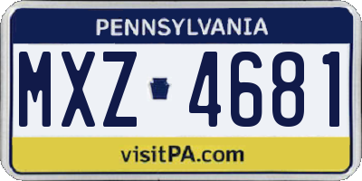 PA license plate MXZ4681