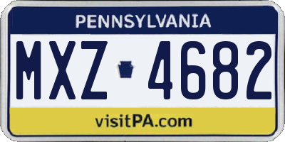 PA license plate MXZ4682