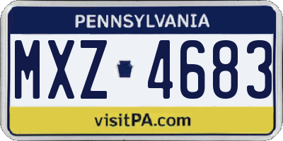 PA license plate MXZ4683