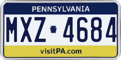 PA license plate MXZ4684