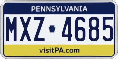PA license plate MXZ4685