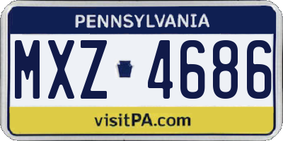 PA license plate MXZ4686