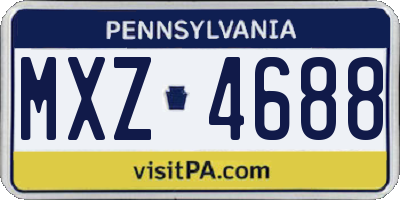 PA license plate MXZ4688