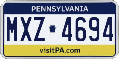 PA license plate MXZ4694