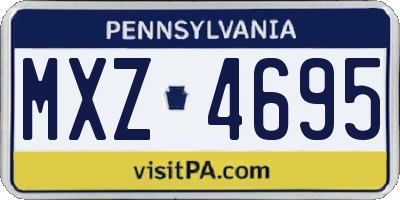 PA license plate MXZ4695