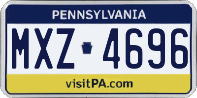 PA license plate MXZ4696