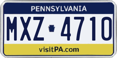 PA license plate MXZ4710
