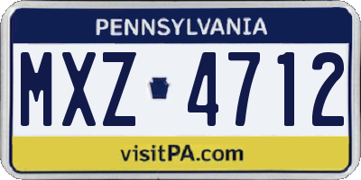 PA license plate MXZ4712