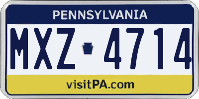 PA license plate MXZ4714