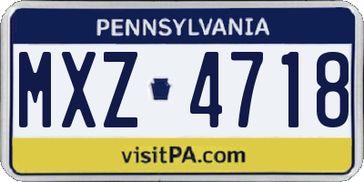PA license plate MXZ4718