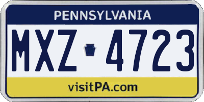 PA license plate MXZ4723