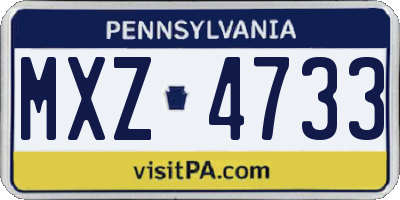 PA license plate MXZ4733