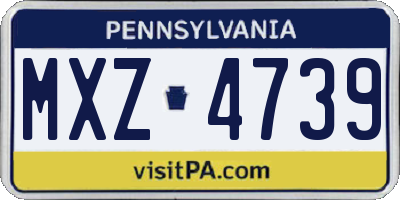 PA license plate MXZ4739