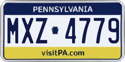 PA license plate MXZ4779