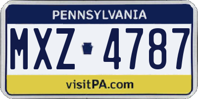 PA license plate MXZ4787