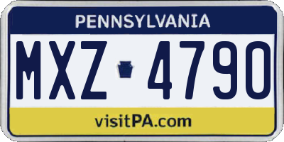 PA license plate MXZ4790