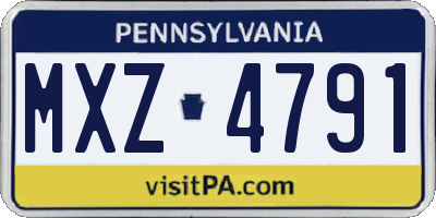 PA license plate MXZ4791
