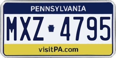 PA license plate MXZ4795