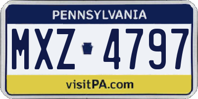 PA license plate MXZ4797