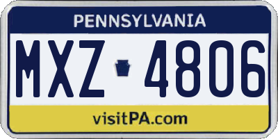 PA license plate MXZ4806