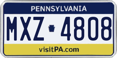 PA license plate MXZ4808