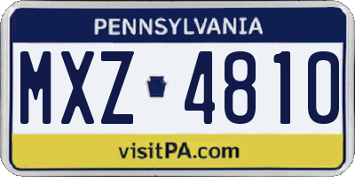 PA license plate MXZ4810